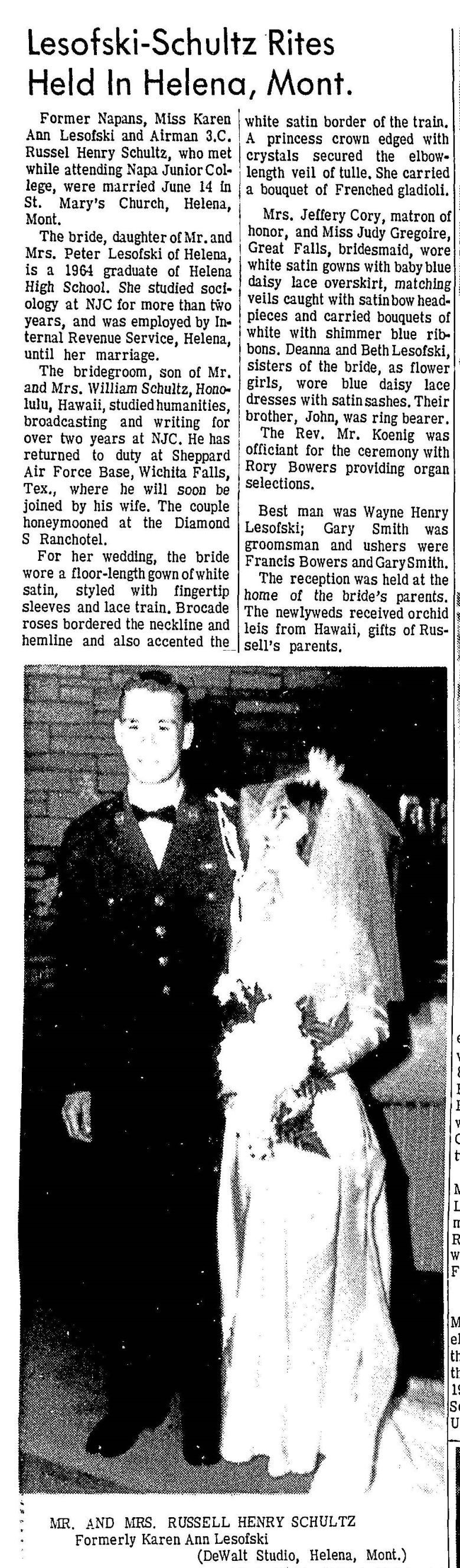 Napa newlyweds from 1967